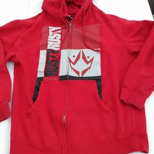 "Rusty" red full zip jacket w/2 front pockets